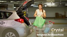  Presentation with car parking - Colorful PPT layouts enhanced with trunk of car at underground backdrop and a violet colored foreground