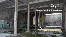  Presentation with crisis ukrain - Audience pleasing PPT theme consisting of trush - crisis abandoned underground kiev ukraine backdrop and a dark gray colored foreground