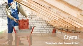  Presentation with distribution - Amazing slide deck having truss - roofer worker loading red clay backdrop and a coral colored foreground