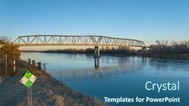  Presentation with bridge - PPT theme featuring truss-bridge-over-the-missouri and a ocean colored foreground