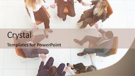  Presentation with business team join hands white - Cool new PPT theme with organization trust - business team holding each other's backdrop and a coral colored foreground