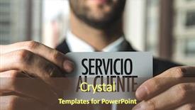  Presentation with customer service reporting - Audience pleasing PPT theme consisting of trust experience manage business - customer service in spanish backdrop and a tawny brown colored foreground