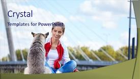  Presentation with trust - Colorful theme enhanced with trust fall - beautiful woman playing with her backdrop and a  colored foreground