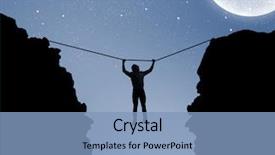  Presentation with rope - Colorful presentation theme enhanced with trust fall - silhouette of man hanging backdrop and a light blue colored foreground