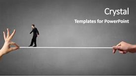  Presentation with brave - Slide deck enhanced with trust fall - young brave ricky businessman balancing background and a gray colored foreground