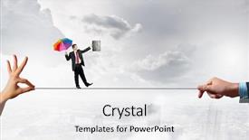  Presentation with brave - Colorful PPT theme enhanced with trust fall - young brave ricky businessman balancing backdrop and a white colored foreground