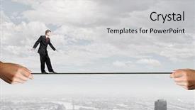  Presentation with brave - Presentation design enhanced with trust fall - young brave ricky businessman balancing background and a light gray colored foreground