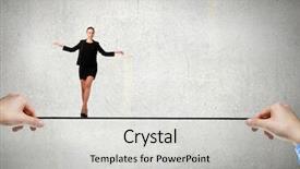  Presentation with brave - Colorful presentation design enhanced with trust fall - young brave ricky businesswoman balancing backdrop and a light gray colored foreground