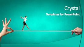  Presentation with brave - Presentation design having trust fall - young brave ricky businesswoman balancing background and a gray colored foreground