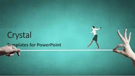  Presentation with brave - Theme featuring trust fall - young brave ricky businesswoman balancing background and a seafoam green colored foreground