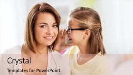  Presentation with trust - Amazing PPT layouts having trust gossiping and family concept backdrop and a coral colored foreground