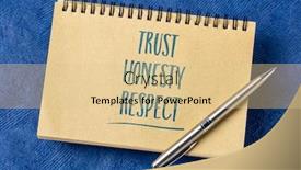  Presentation with honesty - PPT theme having trust-honesty-respect-in-spirational background and a lemonade colored foreground