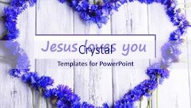  Presentation with jesus loves - Presentation enhanced with trust lorf - beautiful cornflowers and text jesus background and a sky blue colored foreground