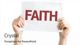  Presentation with faith - Presentation enhanced with trust lorf - faith card isolated on white background and a white colored foreground