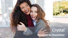  Presentation with trust - Amazing PPT theme having trust relation - picture of happy meeting backdrop and a gray colored foreground