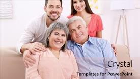  Presentation with trust - PPT theme enhanced with trust relation - young couple with middle aged background and a lemonade colored foreground