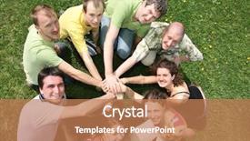  Presentation with trust - Presentation design enhanced with trust reliable - eight friends have combined hands background and a  colored foreground