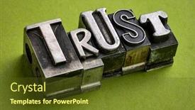  Presentation with green development - Cool new presentation theme with trust-word-abstract-in-gritty backdrop and a tawny brown colored foreground