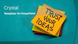  Presentation with self development - PPT theme featuring trust-you-ideas-inspirational-reminder background and a  colored foreground