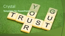  Presentation with gut - Beautiful PPT theme featuring trust-your-gut-crossword backdrop and a tawny brown colored foreground