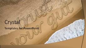  Presentation with gut - Presentation theme featuring trust your gut written background and a coral colored foreground