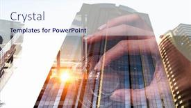  Presentation with trust - Presentation design consisting of trust your savings mixed media background and a sky blue colored foreground