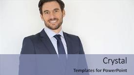  Presentation with horse and carriage isolated - Beautiful PPT theme featuring trustworthy - isolated handsome businessman smiling backdrop and a light blue colored foreground