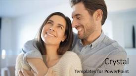  Presentation with modern - Theme enhanced with trustworthy - portrait of handsome couple background and a  colored foreground