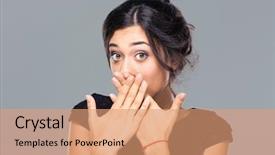  Presentation with truth - Audience pleasing PPT theme consisting of truth - portrait of a young woman backdrop and a coral colored foreground