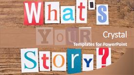  Presentation with story - Audience pleasing slide set consisting of tell truth - question what's your story backdrop and a coral colored foreground