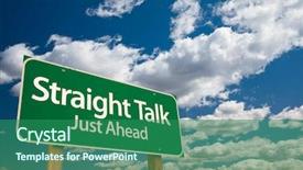  Presentation with truth - PPT theme featuring truth - straight talk just ahead green background and a ocean colored foreground