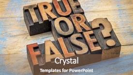  Presentation with question - Beautiful slides featuring truth - true or false question backdrop and a tawny brown colored foreground