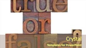  Presentation with color blocks - Colorful PPT theme enhanced with truth - true or false question backdrop and a coral colored foreground