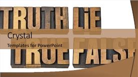  Presentation with wood - Presentation design enhanced with truth lie true and false background and a coral colored foreground