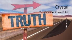  Presentation with truth - Presentation with truth sign with road background background and a light blue colored foreground