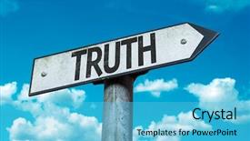 Presentation with truth - Slide deck consisting of truth sign with sky background background and a light blue colored foreground