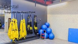  Presentation with fitness - Theme consisting of trx-straps-and-fitness-balls background and a seafoam green colored foreground