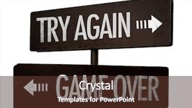  Presentation with isolated paw prints over white - Colorful slide deck enhanced with try again - game over signpost backdrop and a tawny brown colored foreground