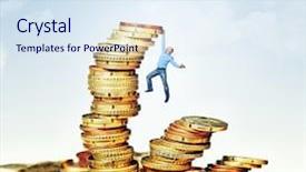  Presentation with euro - Slides having try to climb euro coin background and a  colored foreground