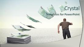  Presentation with lost - Cool new slide set with try to reach money backdrop and a sky blue colored foreground