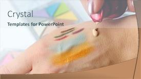  Presentation with cosmetic - Cool new PPT layouts with macro photo of a hoverfly feeding on a beautiful flower backdrop and a coral colored foreground