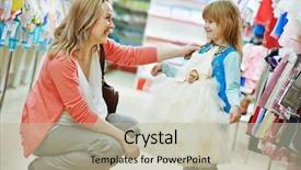  Presentation with garment - Colorful presentation theme enhanced with trying on clothes during shopping backdrop and a mint green colored foreground