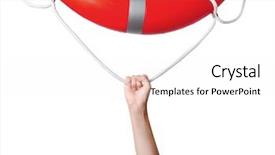  Presentation with human - Slide deck enhanced with trying survive - human hand reaching for life background and a white colored foreground