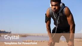  Presentation with tired - PPT theme with trying to catch breath background and a coral colored foreground