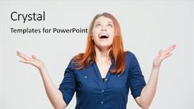  Presentation with sky diving man falling - Theme enhanced with trying to catch something falling background and a white colored foreground