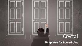  Presentation with chalkboard - Slide set with calculating budget finance investment accounting background and a coral colored foreground