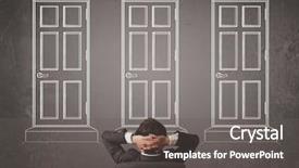  Presentation with chalkboard - Amazing presentation theme having girl in a sport suit jogging on the river embankment listening to music on headphones backdrop and a gray colored foreground