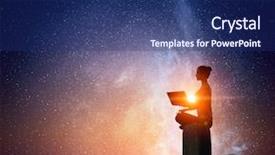  Presentation with positivity - Beautiful PPT theme featuring trying to concentrate on positivity backdrop and a navy blue colored foreground