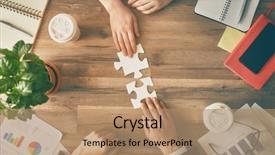  Presentation with association - Cool new slides with trying to connect couple puzzle backdrop and a coral colored foreground