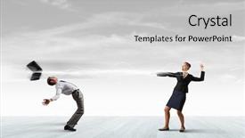  Presentation with laptop - Presentation theme featuring trying to evade from thrown background and a light gray colored foreground